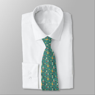 Bottles and Glasses Pattern Tie
