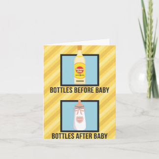 Bottles Before & After Funny Baby Shower Greeting Card