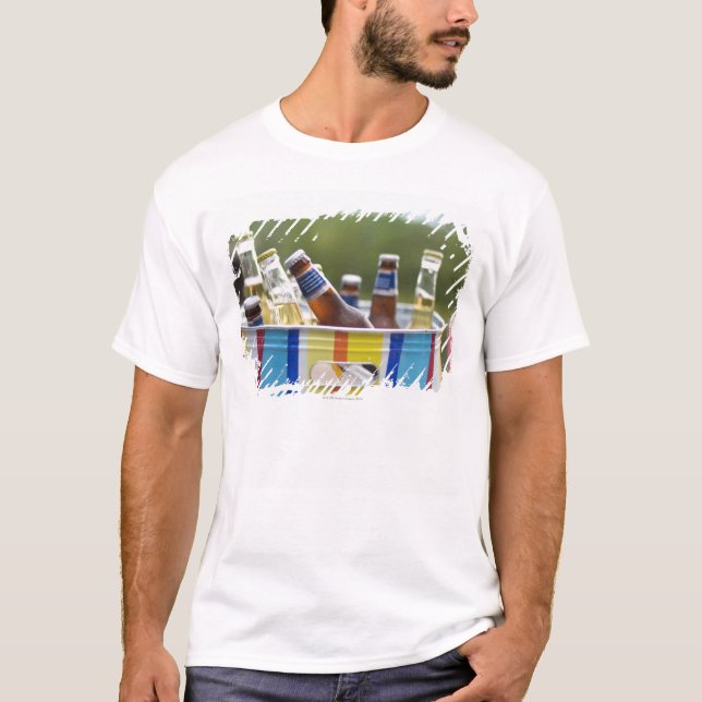 Bottles of beer in ice bucket T-Shirt (Front)
