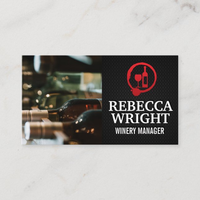 Bottles of Wine in Cellar Business Card (Front)