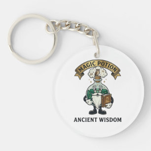 Botto Ancient Wisdom Wizard Magic Potion Owl Retro Keychain