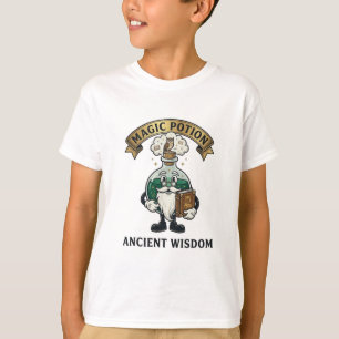 Botto Ancient Wisdom Wizard Magic Potion Owl Retro T-Shirt