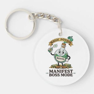 Botto Manifest Boss Mode Retro 1930s Cartoon Potio Keychain
