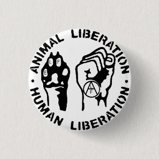 Bottom animal liberation 1 inch round button