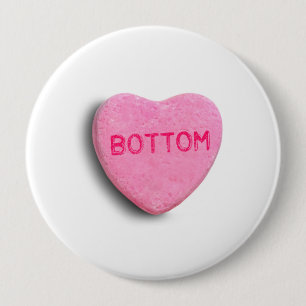Bottom Candy Heart 4 Inch Round Button