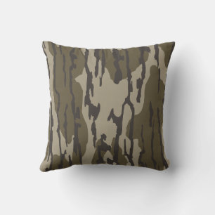 Bottom Lands Camo for Men Hunting Apparel Gear Throw Pillow