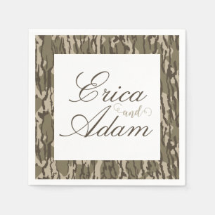 Bottom Lands Camo Hunting Themed Wedding Napkin
