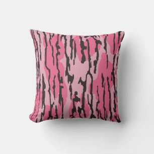 Bottom Lands Camo Pink for Women and Girls Throw Pillow