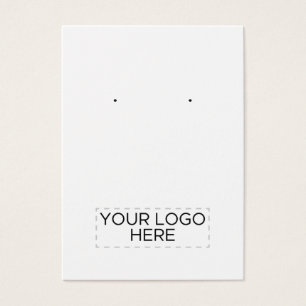 Bottom Logo White Custom Earring Display Card
