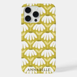 Bottom Monogram Name Dark Gold Vintage Floral iPhone 15 Pro Max Case