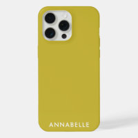 Bottom Monogram Name Olive Green Minimalist