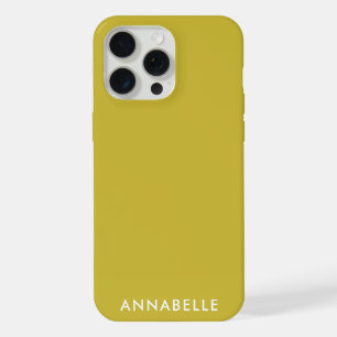 Bottom Monogram Name Olive Green Minimalist iPhone 15 Pro Max Case
