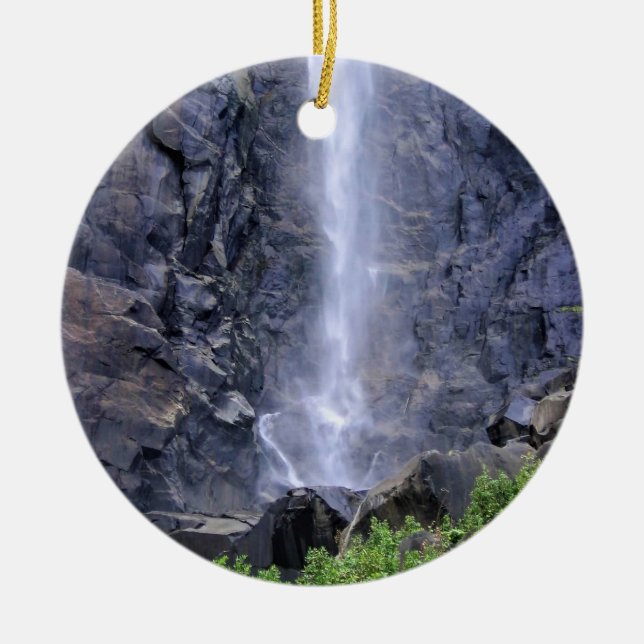 Bottom of Bridalveil Falls, Yosemite, CA Ceramic Ornament (Front)