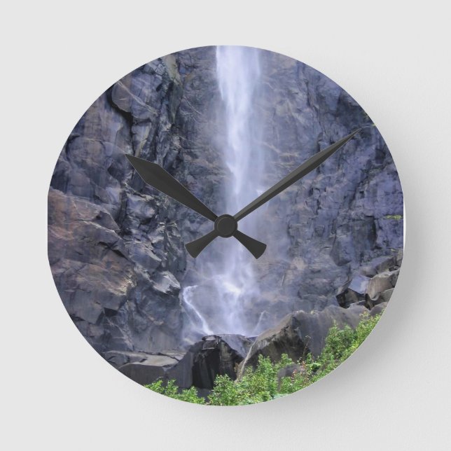 Bottom of Bridalveil Falls, Yosemite, CA Round Clock (Front)