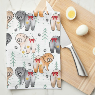 BOTTOM OF MY HEART 5 chow colors Kitchen Towel