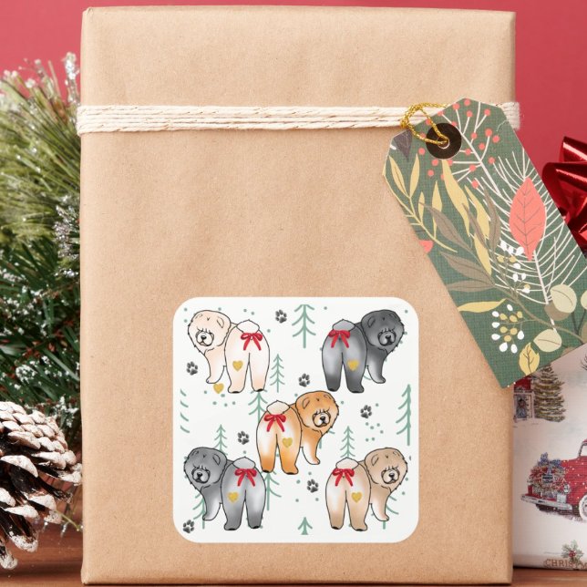 BOTTOM OF MY HEART 5 chow colors  Square Sticker (Creator Uploaded)