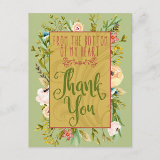 Bottom of My Heart Floral Thank You Card