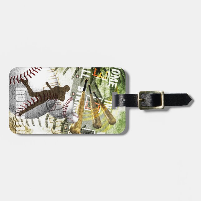 Bottom of the 9th Baseball Player Luggage Tag (Front Horizontal)