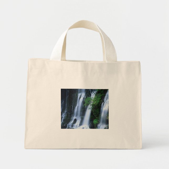 Bottom ofTriple waterfall On A Stripped Canvas Bag (Front)