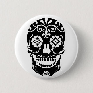 Bottom Sugar Skull 2 Inch Round Button
