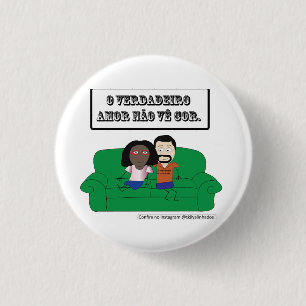Bottom "True Love Sees No Color" 1 Inch Round Button