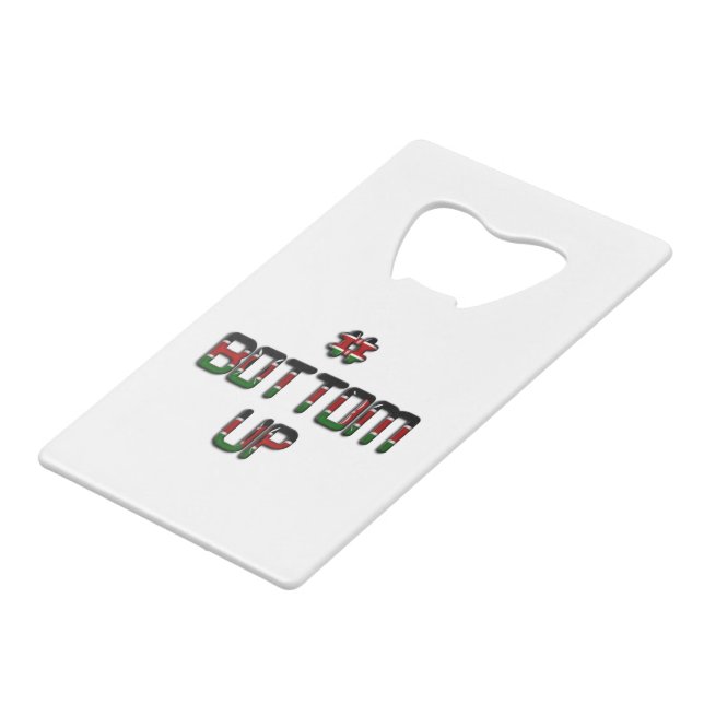Bottom Up Kenya Peace Love and Unity Art Print Credit Card Bottle Opener (Back Angled)