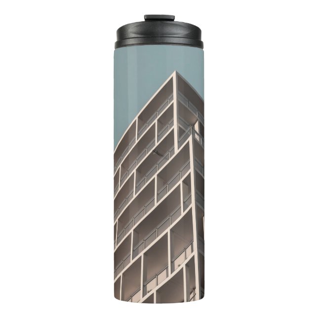BOTTOM VIEW OF HIGH RISE BUILDING THERMAL TUMBLER (Front)