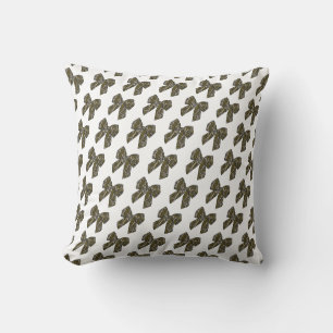 Bottomland Camo Bow Camo Coquette Bow Hunting Girl Throw Pillow