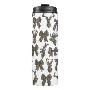Bottomland Camo Coquette Bow Deer Hunting Women Thermal Tumbler