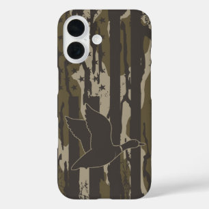 Bottomland Camo Duck Hunting American Flag USA iPhone 16 Case