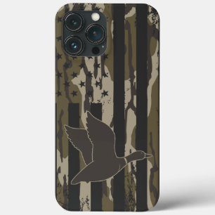Bottomland Camo Duck Hunting American Flag USA iPhone 13 Pro Max Case
