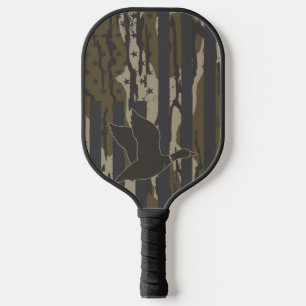Bottomland Camo Duck Hunting American Flag USA Pickleball Paddle