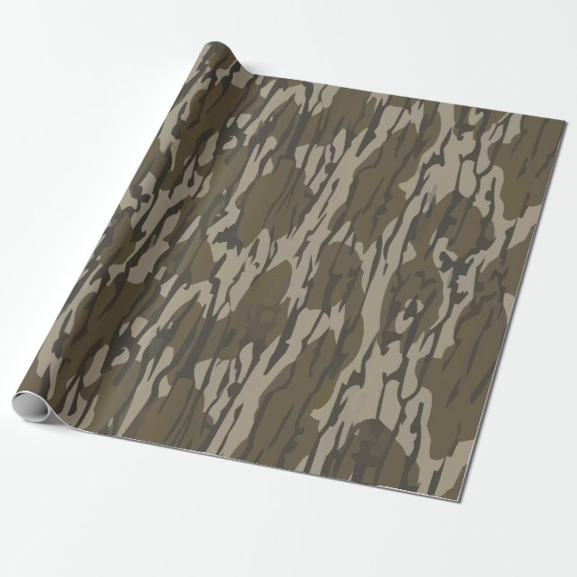Bottomland Camo for Men Hunting Apparel Gear Wrapping Paper (Unrolled)