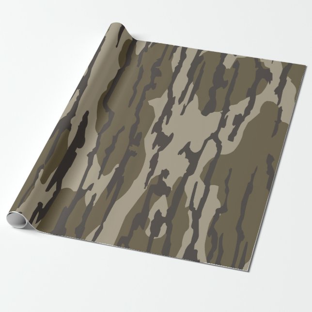 Bottomland camo for men hunting apparel wrapping paper (Unrolled)