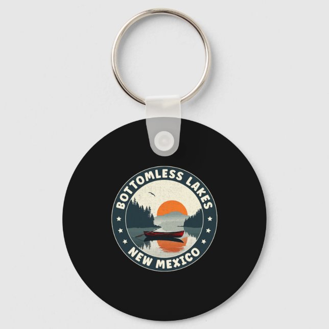 Bottomless Lakes New Mexico Sunset T Shirt  Keychain (Front)