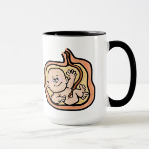 Bottoms Up  Baby in Womb Mug --   Customize It
