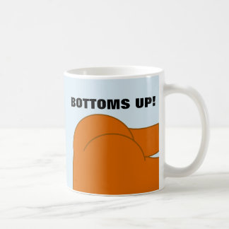 BOTTOMS UP BARE BUTT FUNNY  COFFEE MUG