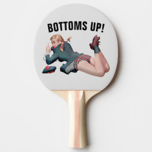 BOTTOMS UP RETROGIRL PING PONG PADDLE