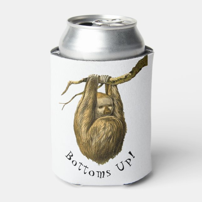 "Bottoms Up" Sloth Can Cooler (Can Front)