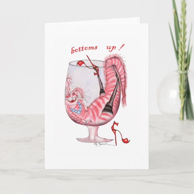 bottoms up, tony fernandes greeting card (Front)