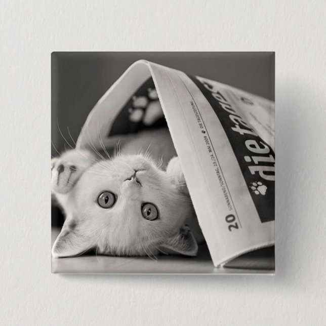 Botton Cat 2 Inch Square Button (Front)