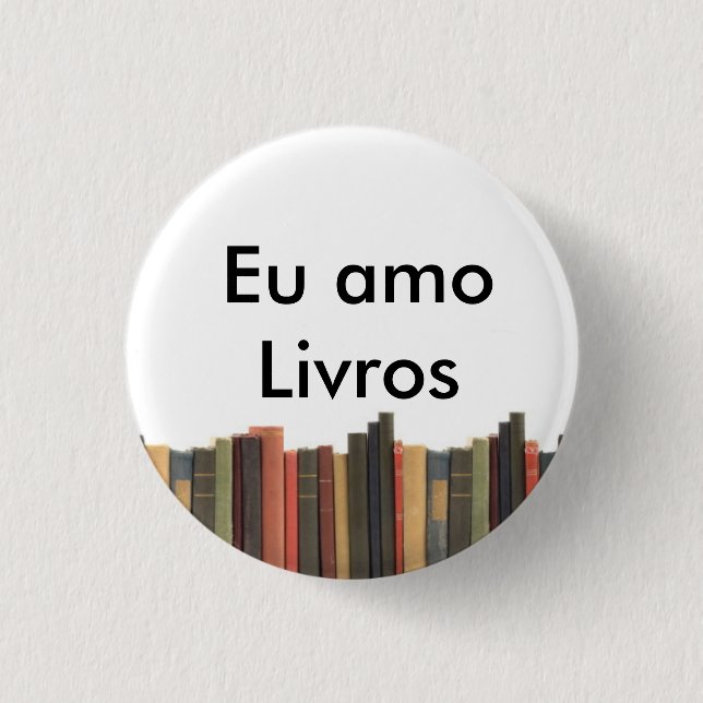 Botton I love Books 1 Inch Round Button (Front)