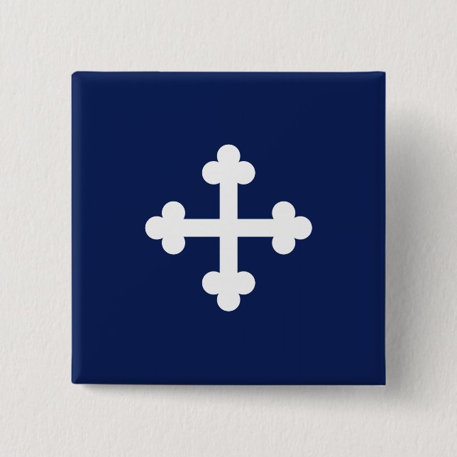 Bottony Blue Flag 2 Inch Square Button (Front)