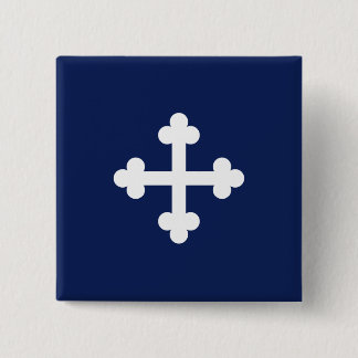 Bottony Blue Flag 2 Inch Square Button