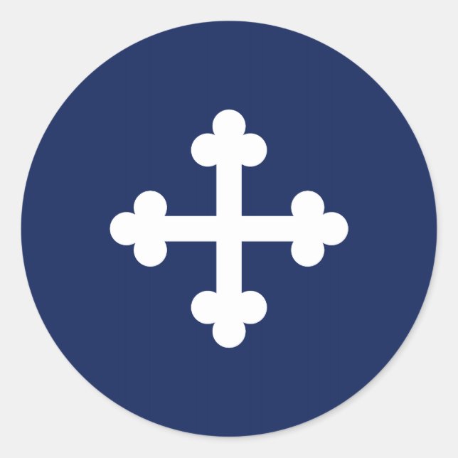 Bottony Blue Flag Classic Round Sticker (Front)