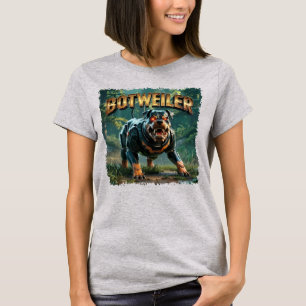 Botweiler Illustration – Robot Rottweiler Funny T-Shirt