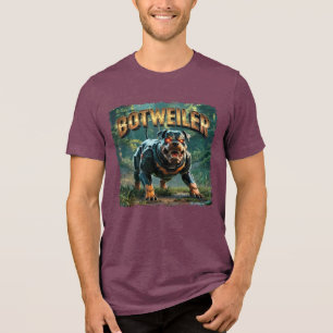 Botweiler Illustration – Robot Rottweiler Funny Tri-Blend Shirt