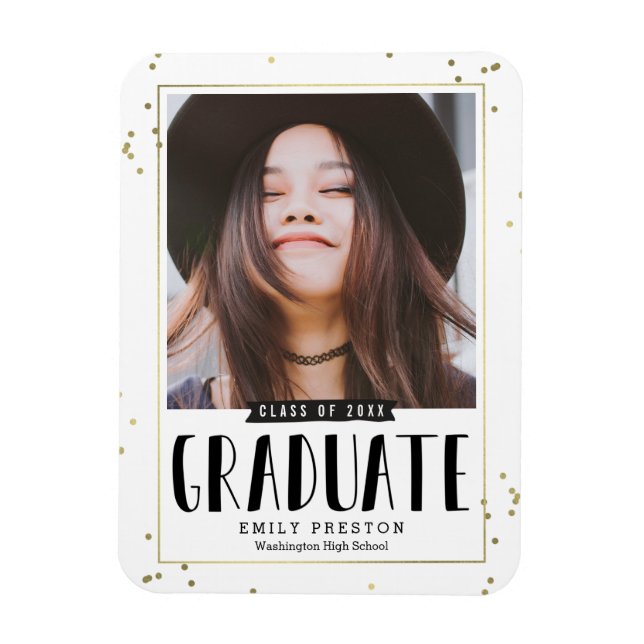 Boubbly Chic Graduation Magnet Faire-part (Vertical)