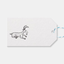 Bouc médiéval et étiquette cadeau mille fleurs