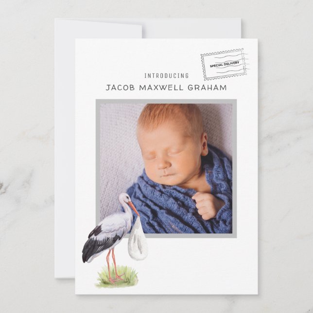 Bouche aquarelle | Faire-part de naissance double  (Devant)